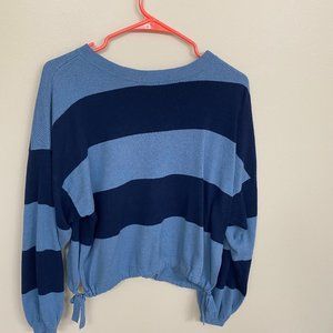 Aerie M Striped Blue Pullover Sweater